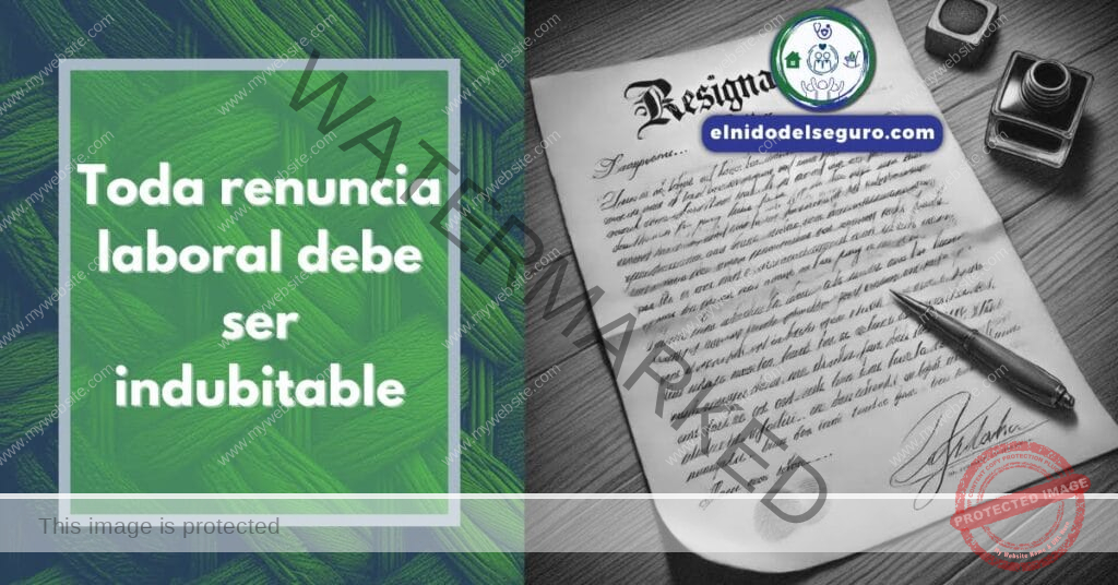 Toda renuncia laboral debe ser indubitable