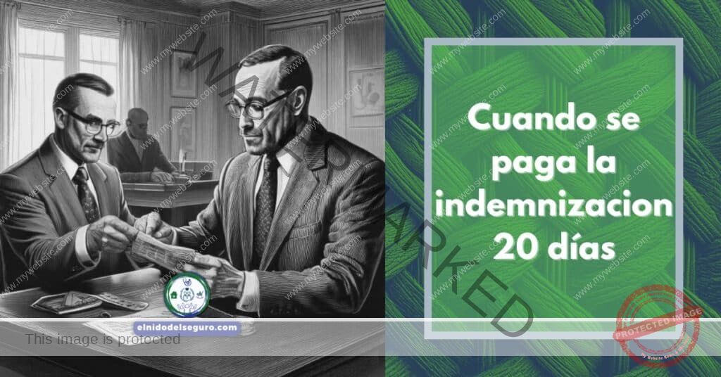 Cuando se paga la indemnizacion 20 días