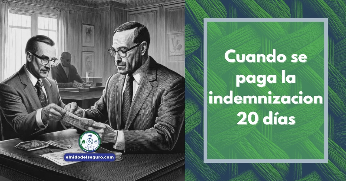Cuando se paga la indemnizacion 20 días