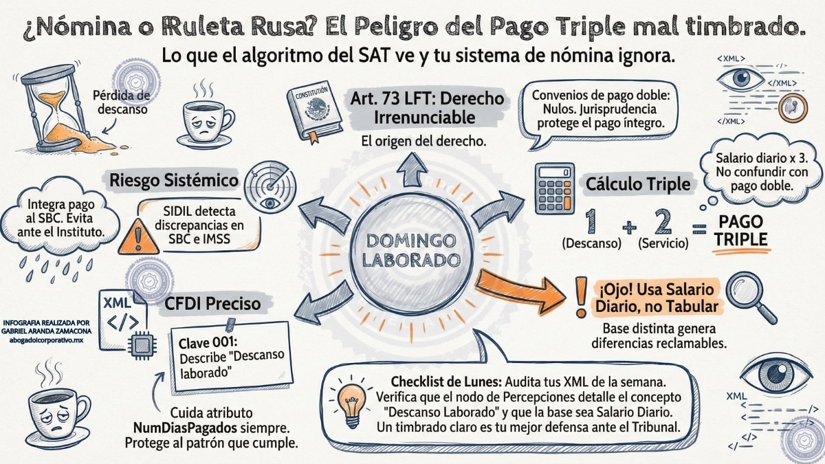 Como se debe pagar un descanso laborado en nómina